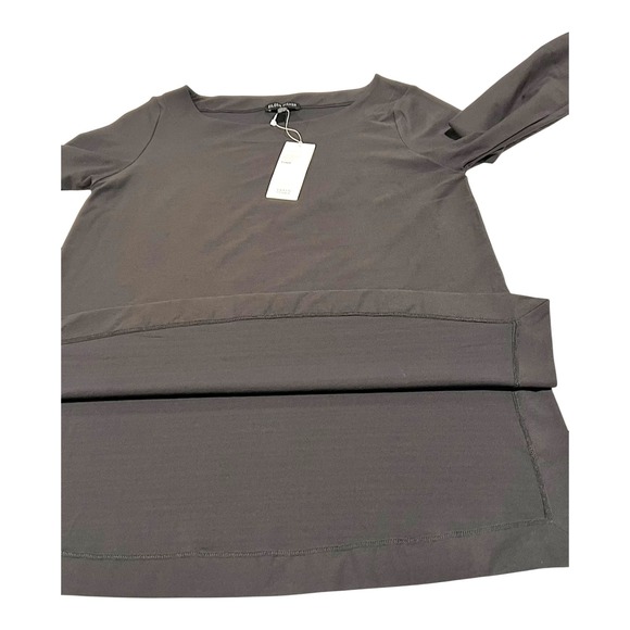 NWT Eileen Fisher Ballet Neck Box Top XS Charcoal Gray Long Sleeve MSRP $188 - Picture 12 of 15